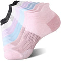 Ankle Running Socks for Women 5 Pairs - Cushioned Low Cut Athletic Sports Socks - Medium Rococo Variation