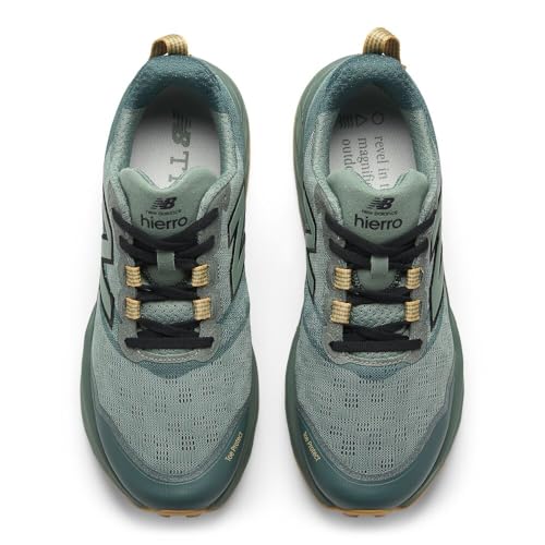 New Balance Men's Fresh Foam X Hierro V9 Trail Running Shoes - Dark Juniper/Black/Dried Apricot, 9.5
