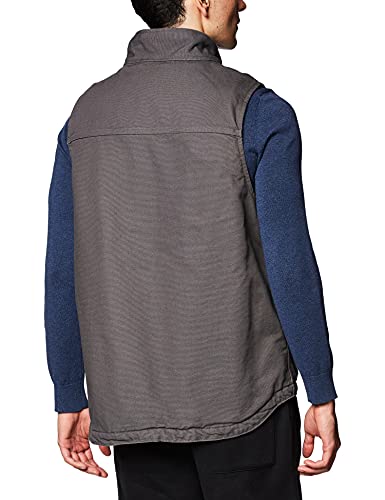 Men's Washed Duck Mock-Neck Vest - X-Large Tall Gravel Workwear