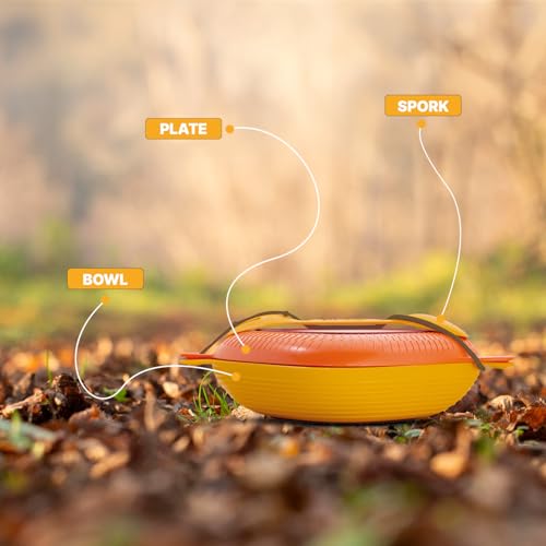 Camping Mess Kit with Bowl Plate and 3-in-1 Spork Set - Sunrise / One Size