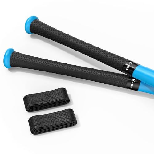 Black Embossed Bat Grip Tape 2-Pack - Non-Slip PU Baseball & Softball Handle Wraps