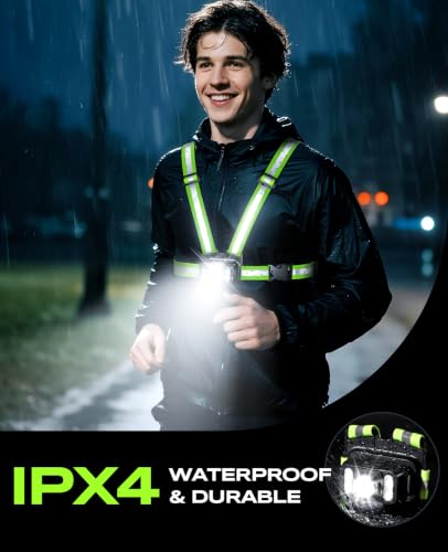SUYIWEE 550LM LED Running Vest with 7 Modes & 360° Reflective Safety Gear