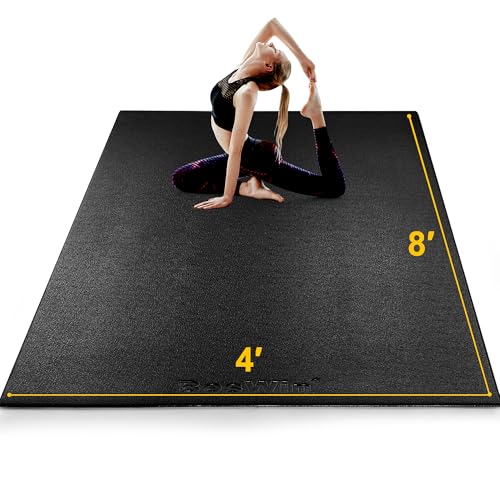 Large Exercise Mat 8x4ft Extra Thick Non-Slip Workout Floor Mat for Home Gym