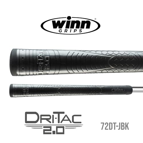 Golf Grip Bundle - 13 Oversized Dri-Tac 2.0 Polymer Golf Grips, Jet Black & Gray