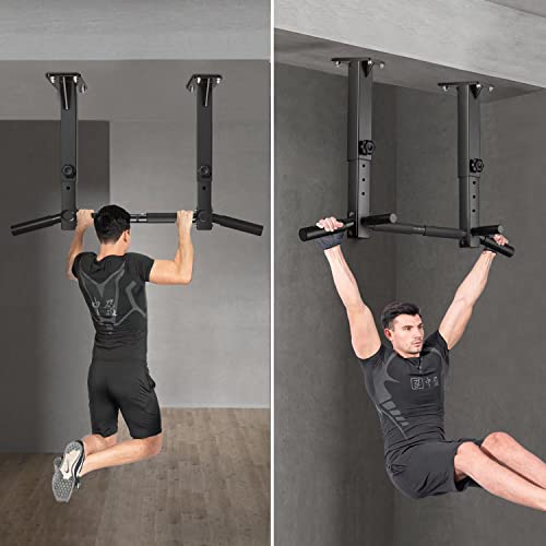Ceiling Mounted Pull Up Bar for Joist Mounting - Heavy Duty Steel Fitness Equipment
