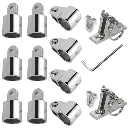 OUBULU 7/8 Inch Stainless Steel Bimini Top Hardware Kit - 12 PCS Boat Fittings Replacement