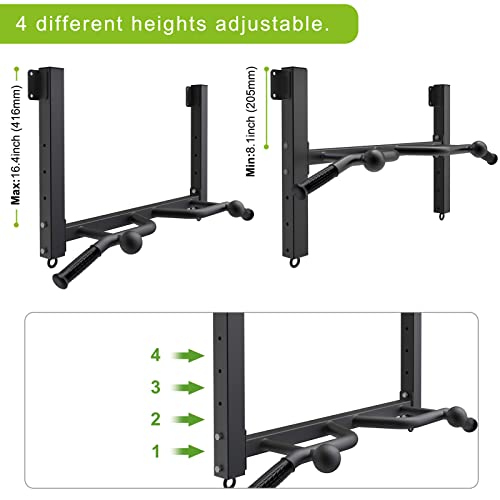Joist Ceiling Mounted Pull Up Bar with Punching Bag Hanger - Heavy Duty Adjustable Fitness Equipment