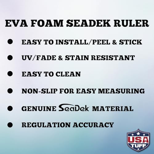 SeaDek EVA Fish Measuring Ruler 24 Inch Mocha-Black Peel & Stick for Boat & Kayak