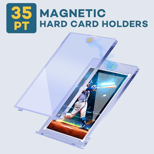 ZENOWICK 128 Pack Magnetic Card Holders 35pt One Touch Card Display Case