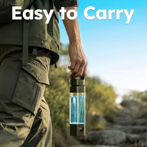 Mirtade Black Hydrogen Water Bottle Generator with Portable Ionizer & Leak-Proof Design
