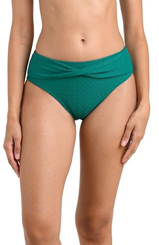 La Blanca Women's Mid-Waist Twist Bikini Bottom - Textured Tides Collection