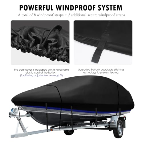 XL 19'3''-21'1'' Heavy Duty Boat Cover Waterproof Marine Grade Tarp