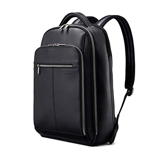 Samsonite Classic Leather Backpack One Size Black Business Travel Laptop Bag