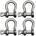 3/8 Inch 4 Pack Stainless Steel D-Ring Shackles Marine Grade Heavy Duty for Boat Rigging