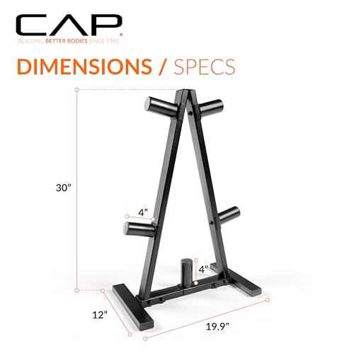 CAP 2-Inch Olympic Plate Tree Rack - 5-Post Heavy-Duty Weight Plate Organizer, Space-Saving Gym Storage, 300lb Capacity