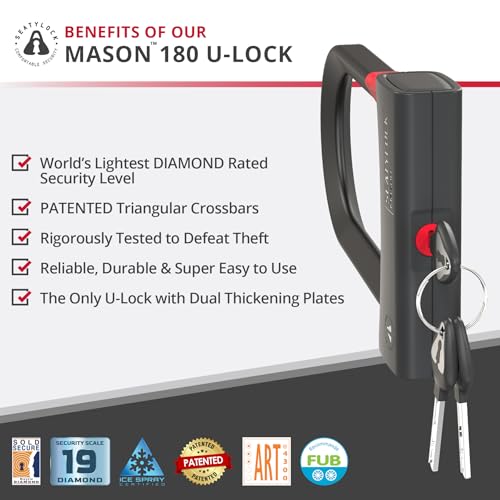 Seatylock Mason 7.1-inch Lightweight Sold Secure Diamond Bike U Lock – Urban Security
