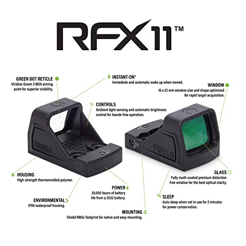 Viridian RFX11 Micro Green Dot - Shield Mount Polymer Black, Variation of THIS listing