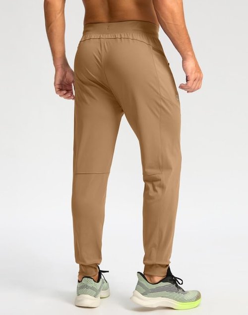 G Gradual Men's Joggers - Stretch Tapered Athletic Pants with Zipper Pockets for Gym & Running