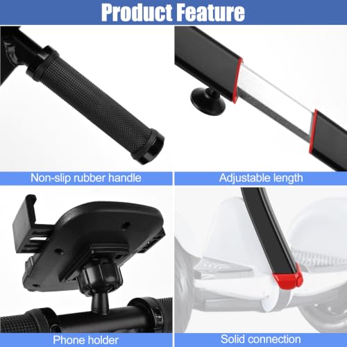 ToLanbbt Adjustable Black Scooter Handlebar for Segway Ninebot Mini Pro with Phone Mount