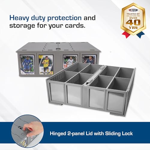 BCW 4 Pack Collectible Card Storage Bins Holds 3,200 Cards Stackable Grey