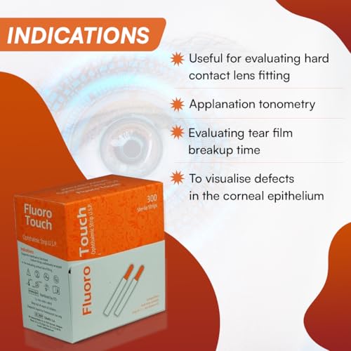 Ophthalmic Fluoro Touch Strips - 1200 Count with Peel-Open Packaging