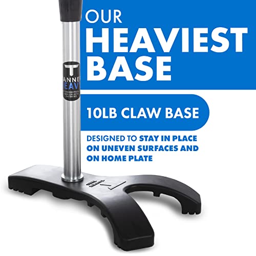 Heavy Adjustable Baseball & Softball Batting Tee with Weighted Claw Base