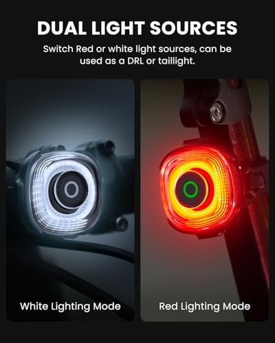2 Pack Magnetic Rear Bike Lights with USB-C Rechargeable & Sync Control - IPX6 Waterproof Safety Taillights for Cycling
