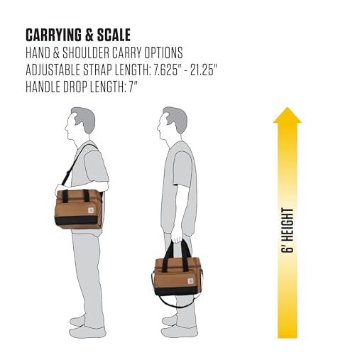 Carhartt 18 Can Insulated Cooler Bag - Black, Water-Resistant with Front Pocket