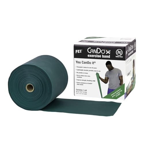 Latex-Free Resistance Exercise Band Roll - Medium Green, 50 Yards