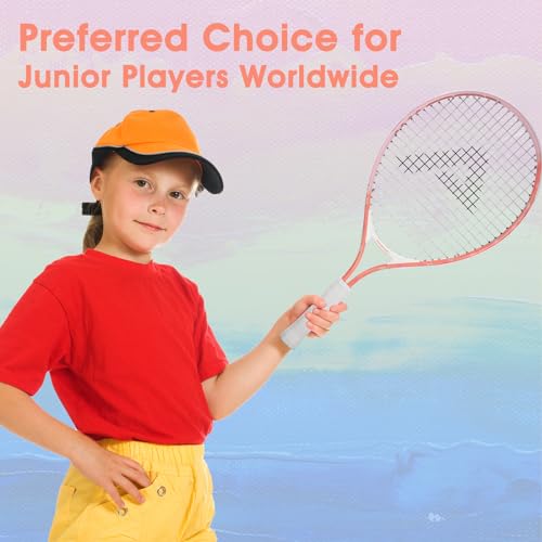 Kids Tennis Racket 23 Inch Sunrise Pink Junior Tennis Racquet with Bag