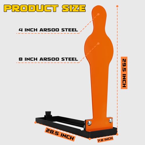 Highwild 28-inch AR500 Steel Auto Reset Shooting Target for Pistol & Rifle