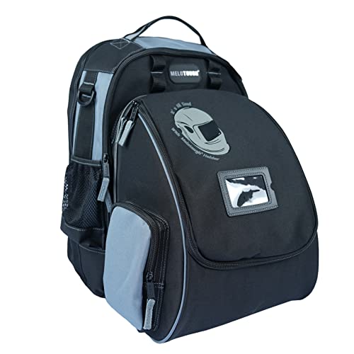 Grey Welding Backpack with Helmet Pocket - Large Capacity Tool & Gear Bag