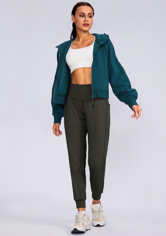 Viodia Women's High Waisted Joggers - Athletic Workout Pants with Pockets | Tapered Design