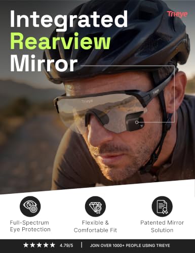 TriEye Photochromatic Cycling Glasses with Rearview Mirror UV400 - V2.0