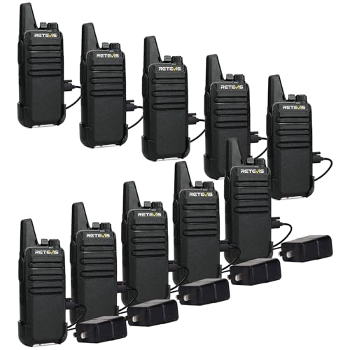 Retevis RT22 Business Walkie Talkies with USB Charger, 10 Pack Portable Two-Way Radios
