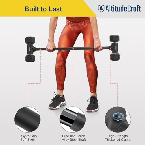 AltitudeCraft Dumbbell to Barbell Converter - Adjustable Home Gym Accessory, 200 lb Capacity, Variation: Dumbbell Converter
