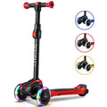 Kids Scooter with Light Up 3 Wheels & Adjustable Handlebar - Red