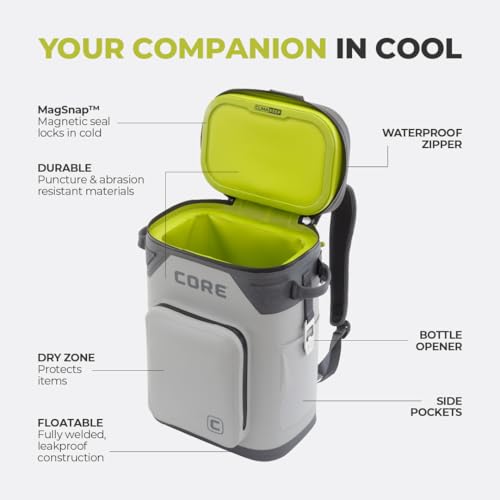 Shadow Gray 24-Can Insulated Cooler with Magnetic Sealing Lid & Adjustable Strap