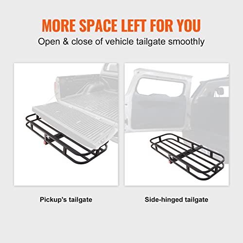 Hitch Cargo Carrier 53x19x5 in Steel Luggage Rack 500lb Capacity for SUV Truck