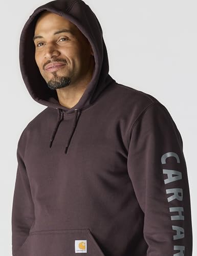 Carhartt Men's Rain Defender Loose Fit Hooded Sweatshirt - Dark Sepia, Large