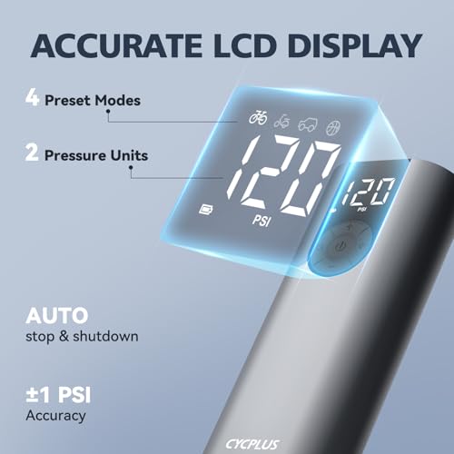 Portable Tire Inflator Pump 150 PSI with Digital LCD and Aluminum Shell