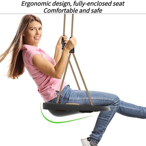 SELEWARE Heavy Duty Tree Swing for Adults & Kids - Black Cushion Style (2 Pack)