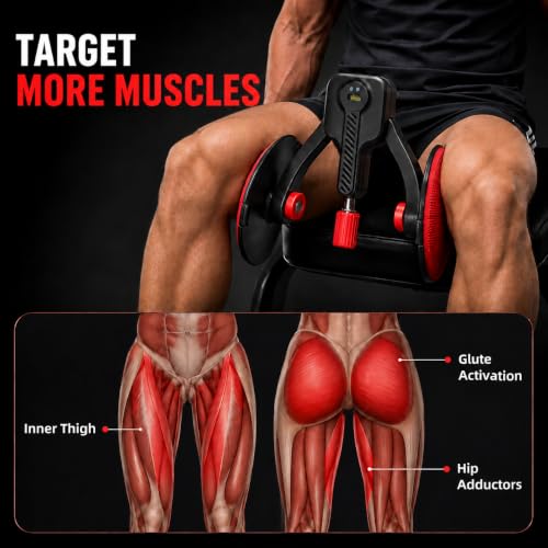 Red Black Thigh Trainer for Pelvic Floor Exercises - Kegel & Resistance Device