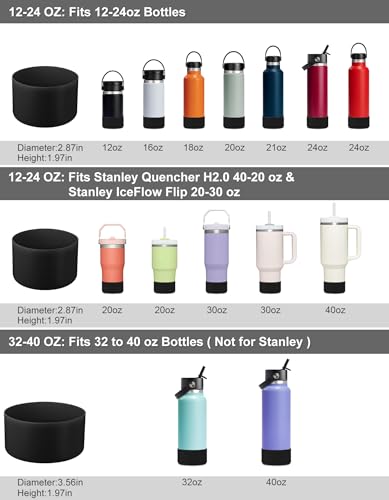 Black Cheetah Hydro Flask Water Bottle Protective Boot 12-24 oz Fits 2.83-3.58in