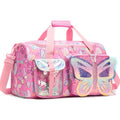 Pink Butterfly Kids Duffle Bag Girls Ballet Dance & Travel Bag with Shoe Compartment