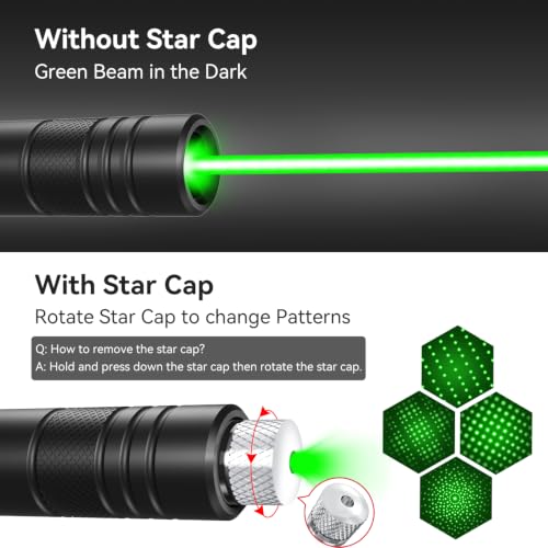 Rechargeable Laser Pointer with Green & Red Beams - Long Range, Tactical Light