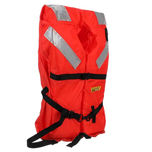 Seachoice Offshore Commercial Life Jacket & Jacket for Adults Over 90 Lbs, Fluorescent Orange
