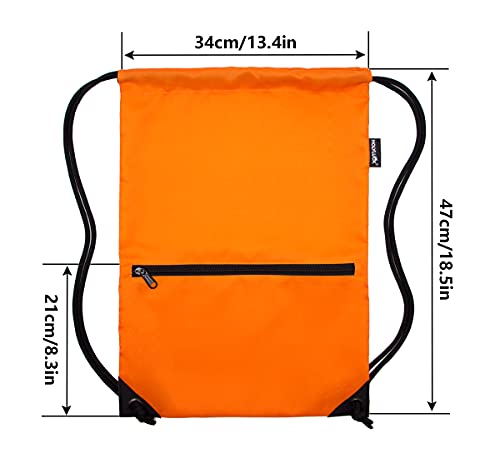HOLYLUCK Drawstring Backpack Bag Sport Gym Sackpack - Orange