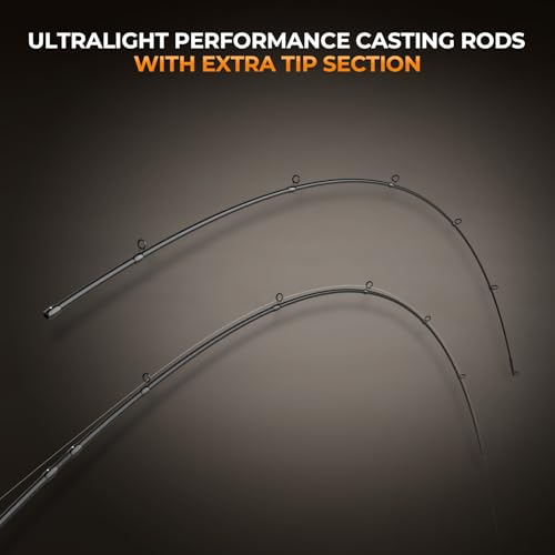 Casting 6'3'' Ultra-Light Finesse Spinning & Casting Fishing Rods - 2 Pieces + Extra Tip