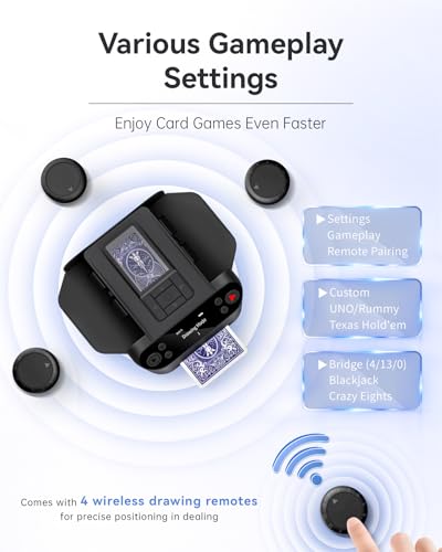XPAW Black 2-in-1 Automatic Card Shuffler & Dealer for Poker & Casino Games